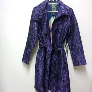 Beautiful Purple Marbled Trench Coat